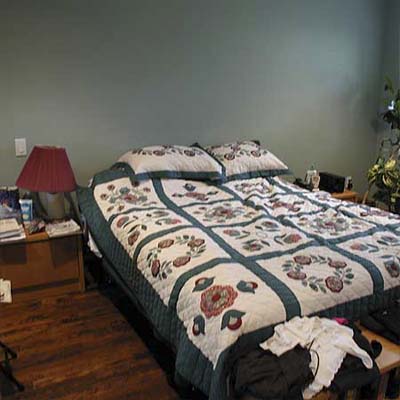 master bedroom before staging