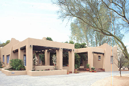 Pueblo revival house adobe