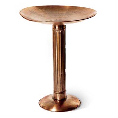 copper birdbath  