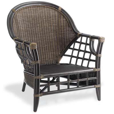 a rattan armchair