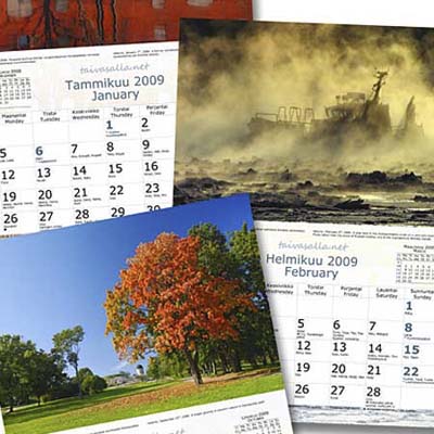 collage of old calendars