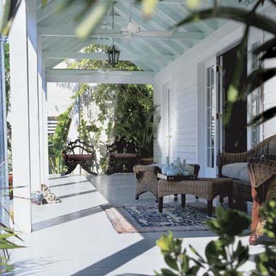 a spacious covered porch at the Key West TV Project from 1999
