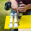 using a drill/driver to add weights to the board