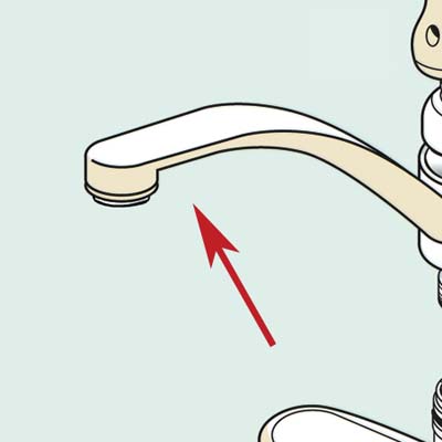 kitchen faucet with emphasis on the spout