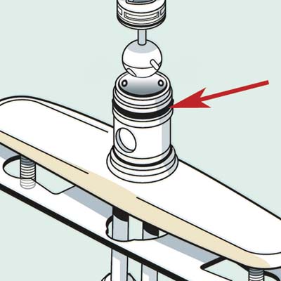 kitchen faucet with emphasis on the o-rings