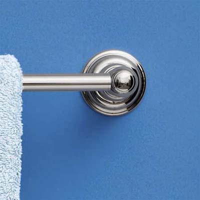 close up of symmons towel bar showing off design and materials