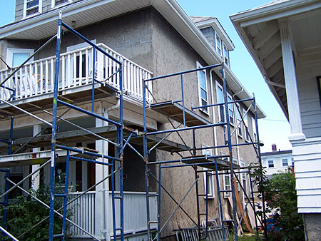 stucco repair scaffolding