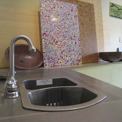 faucet and counter tops at Natural Built Home green showroom