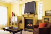 a Craftsman-style gas fireplace from Majestic Products