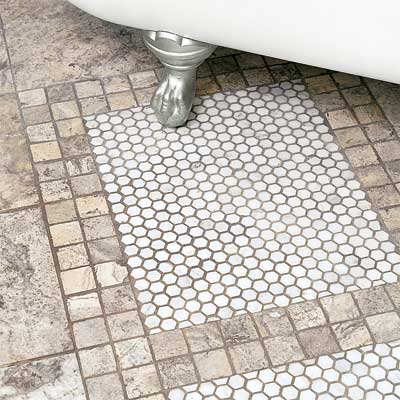 a bath runner made from mosaic tile