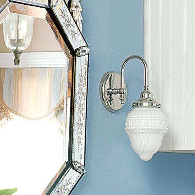 homemade customized sconces for the bathroom sink