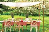 outdoor dining table with canopy cover