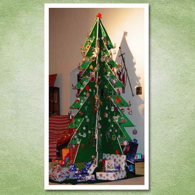 christmas tree made out of plywood