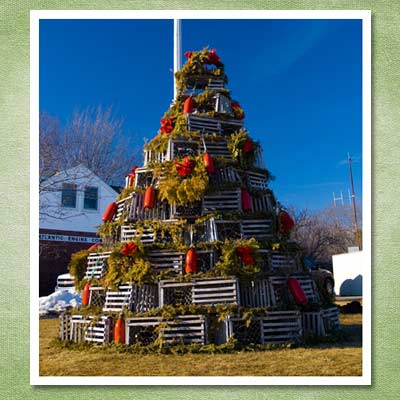 christmas tree made from lobster crates