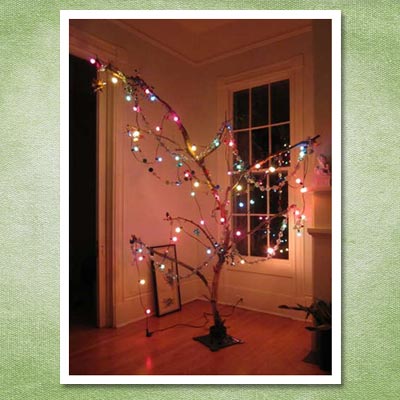 christmas tree made from dead branches