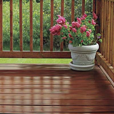 clean and finished wood deck