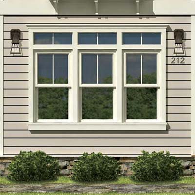 the Photoshop rendering of an architect's proposed changes to a house emphasizing the outdoor lighting fixtures