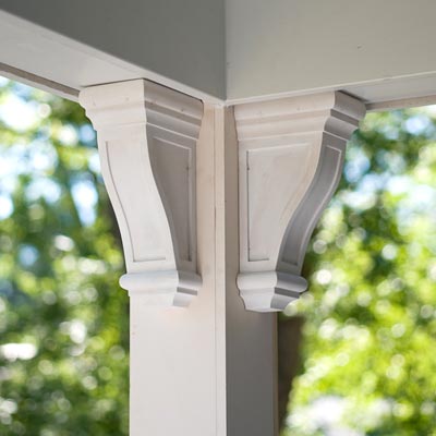 gunstock brackets for the front porch