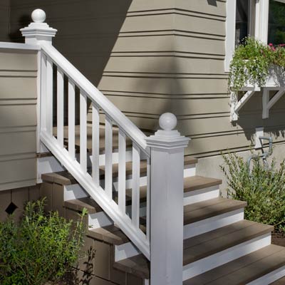 the front porch stairway