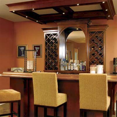 wet bar built as part of this basement remodel