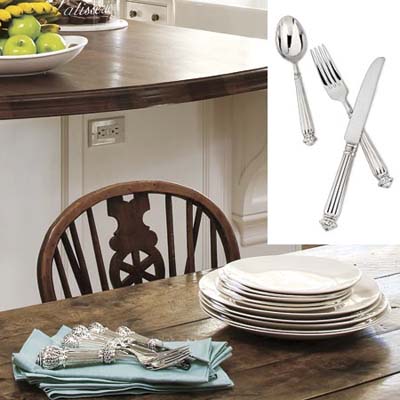 stainless steel fork, knife and spoon