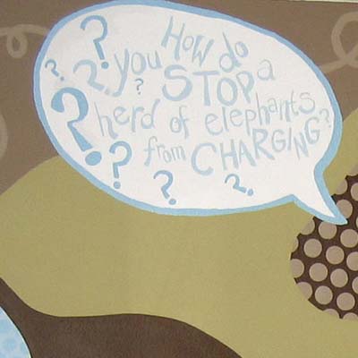 elephant joke painted on wall