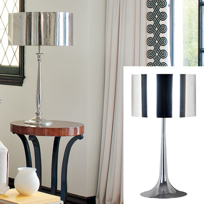 well furnished living room with silver lamp