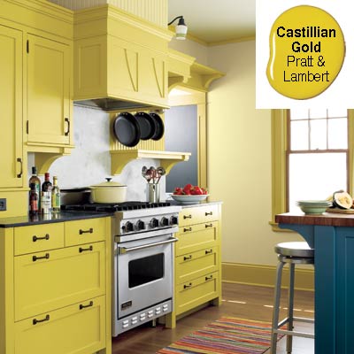 light olive green kitchen with greenish gold cabinets