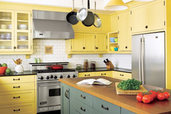 traditional kitchen with yellow cabinets and affordable upgrades