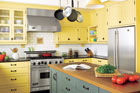 traditional kitchen with yellow cabinets and affordable upgrades