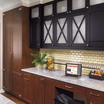 period style kitchen with x front cabinets