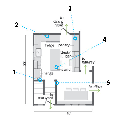 floor plan of remodeled kitchen
