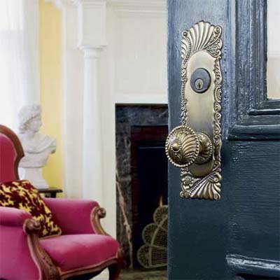 stamped brass reproduction of a famed late eighteen hundreds entry set design