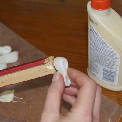 use a packing peanut to spread adhesives