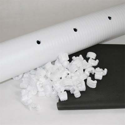 use a packing peanuts to line a trench