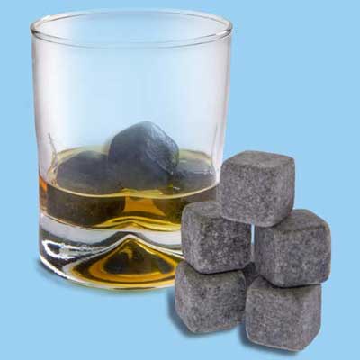 Whiskey Stones by Vat 19 which are soapstone cubes in place of ice cubes to keep drinks cold without watering them down
