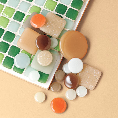 recycled glass mosaic tiles