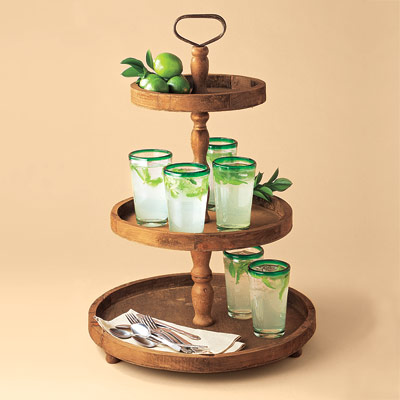 recycled tiered serving tray