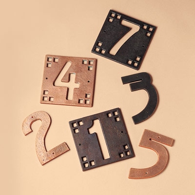 recycled metal house numbers