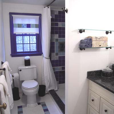 updated tiled bathroom