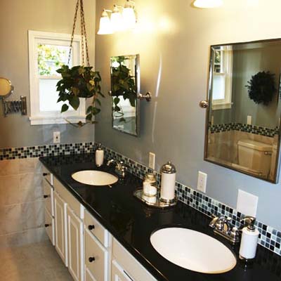 remodeled bathroom double vanity