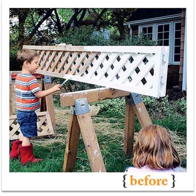 building a trellis at the 2010 reader remodel winner house