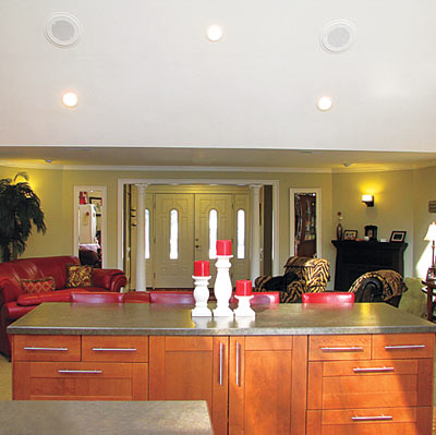 indoor swimming pool remodeled into family room