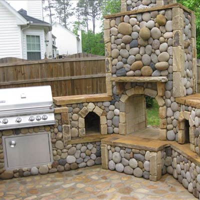 outdoor fireplace