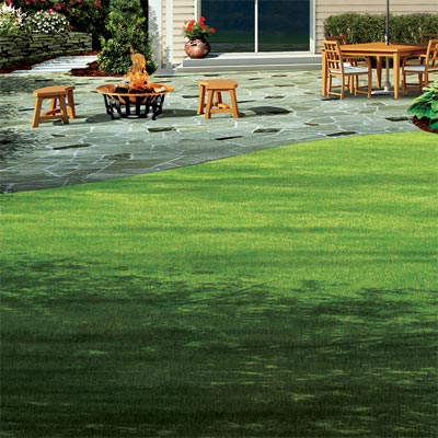 detail of curve in lawn