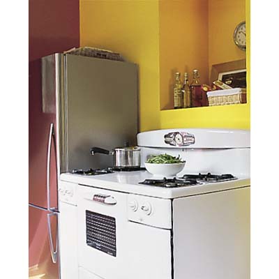 Energy Star and salvaged appliances in eco-home kitchen