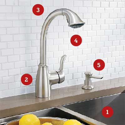 installed kitchen faucet
