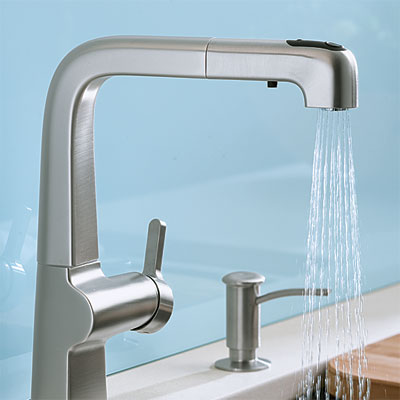 kitchen faucet with Stainless Steel finish
