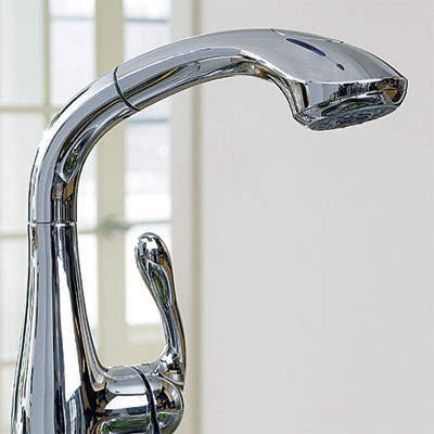 kitchen faucet with chrome finish