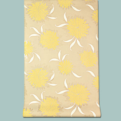 yellow floral vinyl Marianna wallpaper